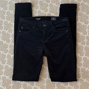 AG black velvet legging jeans, size 25